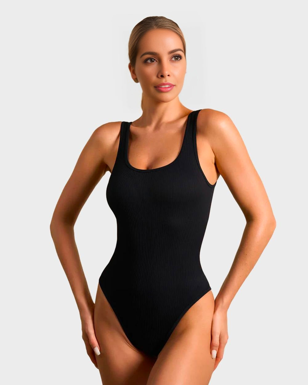 Comfortable Seamless Wide Strap Backless Thong Bodysuit for Body Sculpting