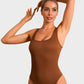 Comfortable Seamless Wide Strap Backless Thong Bodysuit for Body Sculpting