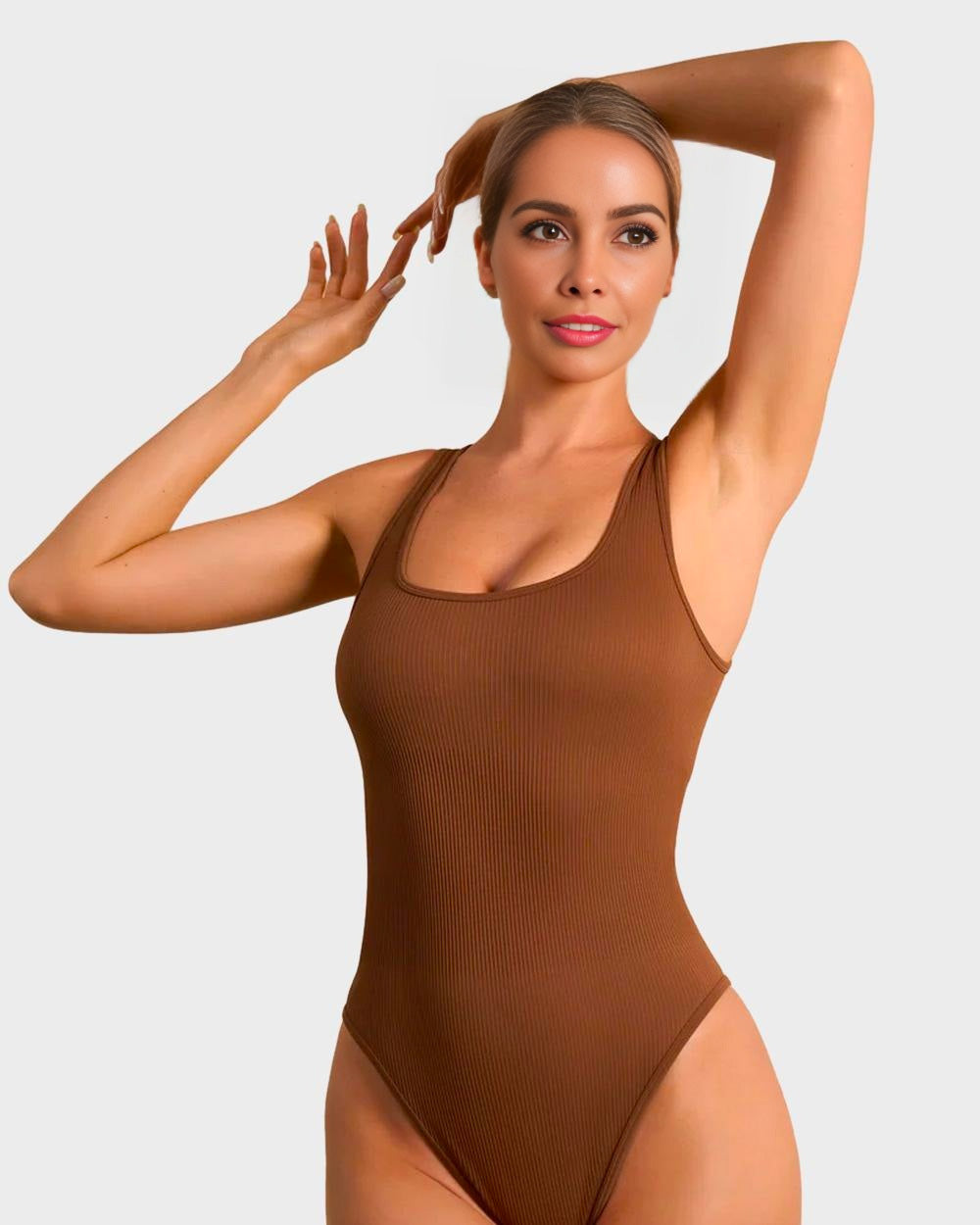 Comfortable Seamless Wide Strap Backless Thong Bodysuit for Body Sculpting