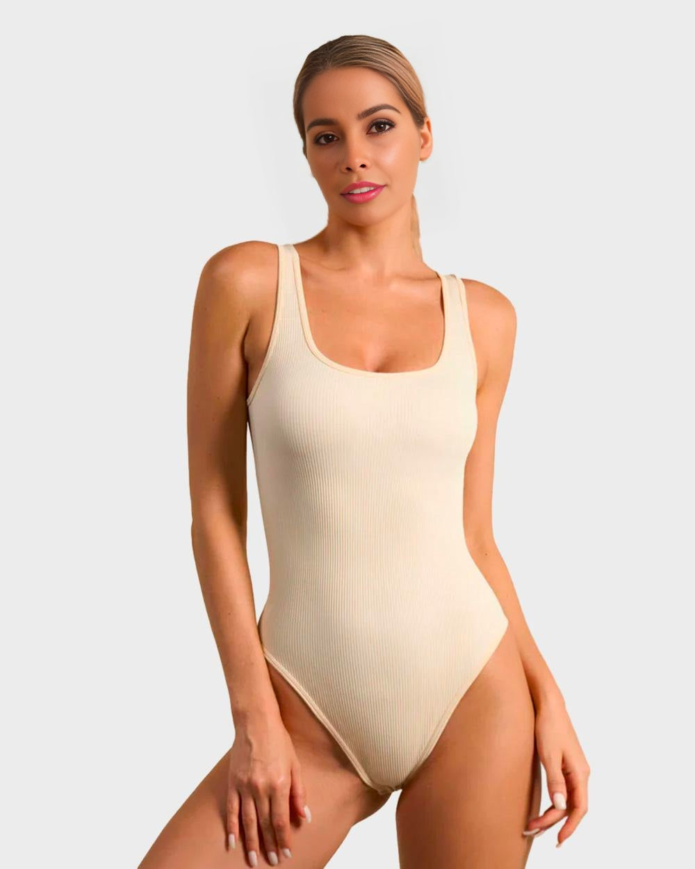 Comfortable Seamless Wide Strap Backless Thong Bodysuit for Body Sculpting
