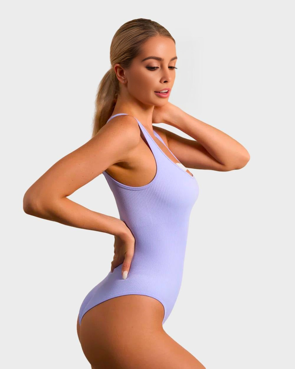 Comfortable Seamless Wide Strap Backless Thong Bodysuit for Body Sculpting
