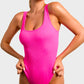 Comfortable Seamless Wide Strap Backless Thong Bodysuit for Body Sculpting