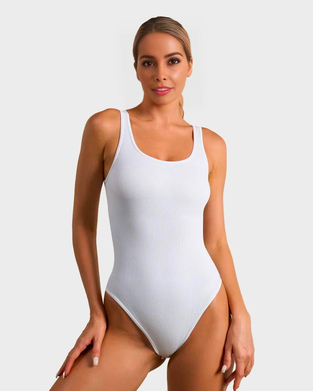 Comfortable Seamless Wide Strap Backless Thong Bodysuit for Body Sculpting