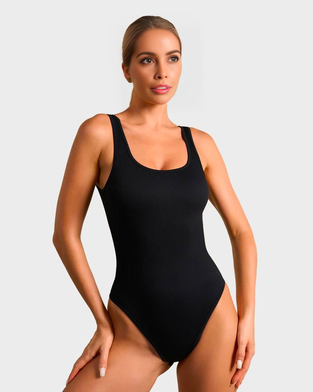 Comfortable Seamless Wide Strap Backless Thong Bodysuit for Body Sculpting