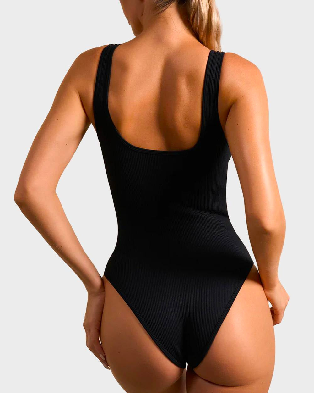 Comfortable Seamless Wide Strap Backless Thong Bodysuit for Body Sculpting
