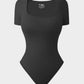 Seamless Square Neck Thong Bodysuit for Women - Tummy Control Shapewear