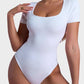 Seamless Square Neck Thong Bodysuit for Women - Tummy Control Shapewear