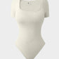 Seamless Square Neck Thong Bodysuit for Women - Tummy Control Shapewear