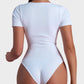 Seamless Square Neck Thong Bodysuit for Women - Tummy Control Shapewear