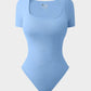 Seamless Square Neck Thong Bodysuit for Women - Tummy Control Shapewear