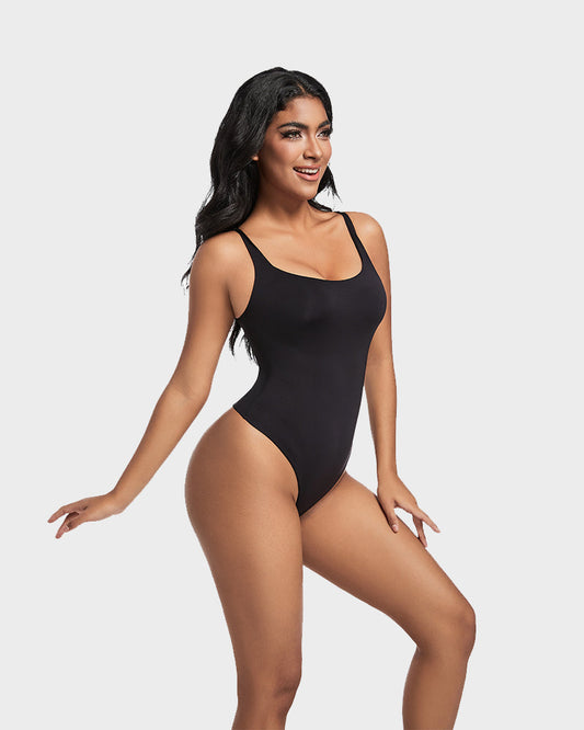 Seamless Sculpt Sleeveless Scoop Neck Thong Bodysuit: Flattering Comfort Shapewear