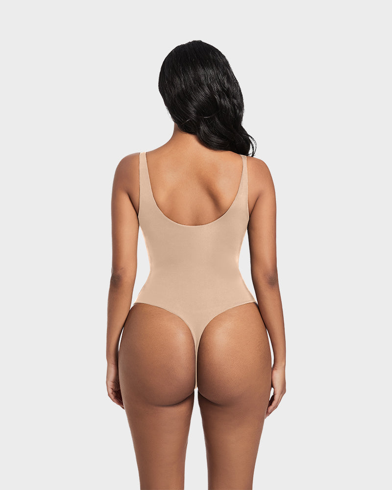 Seamless Sculpt Sleeveless Scoop Neck Thong Bodysuit: Flattering Comfort Shapewear