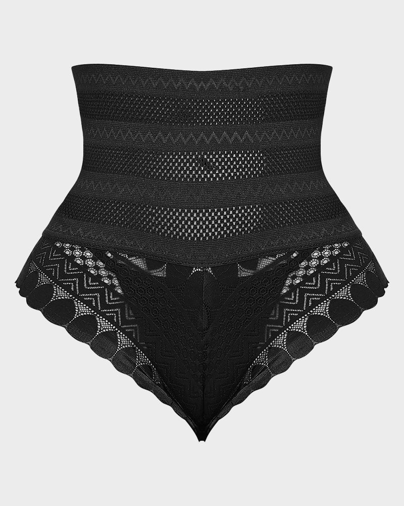 SheCurve High Waist Lace Mesh Tummy Control Shaping Panty: Breathable, Elegant Support