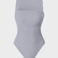 Chic Ribbed Square Neck Sleeveless Tummy Control Tank Bodysuit for Women