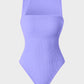 Chic Ribbed Square Neck Sleeveless Tummy Control Tank Bodysuit for Women