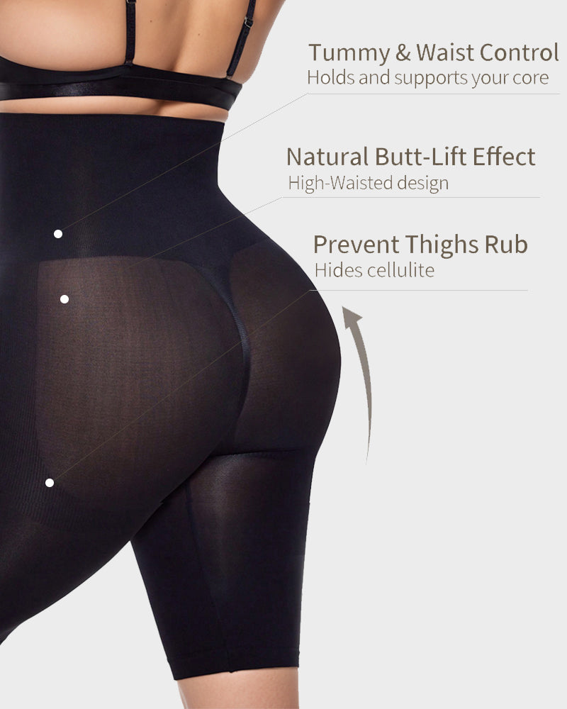 SheCurve Seamless High Waist Butt Lifting Shaping Shorts: Tummy & Thigh Control