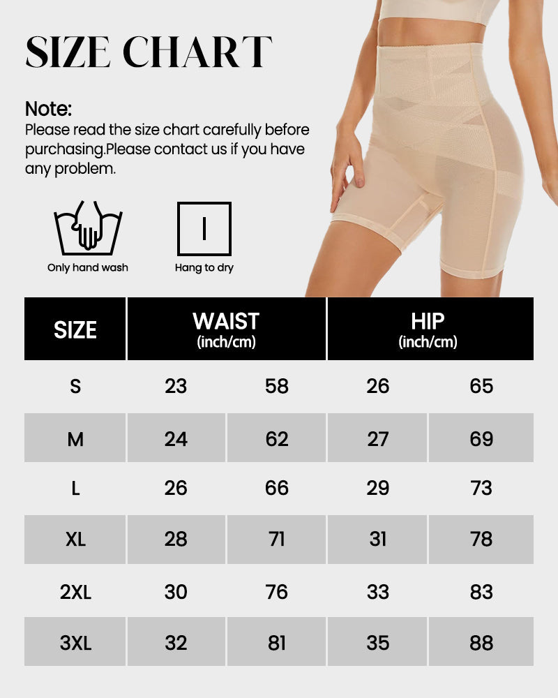 SheCurve® Breathable Mesh High Waist Tummy Control Shapewear Shorts for Women