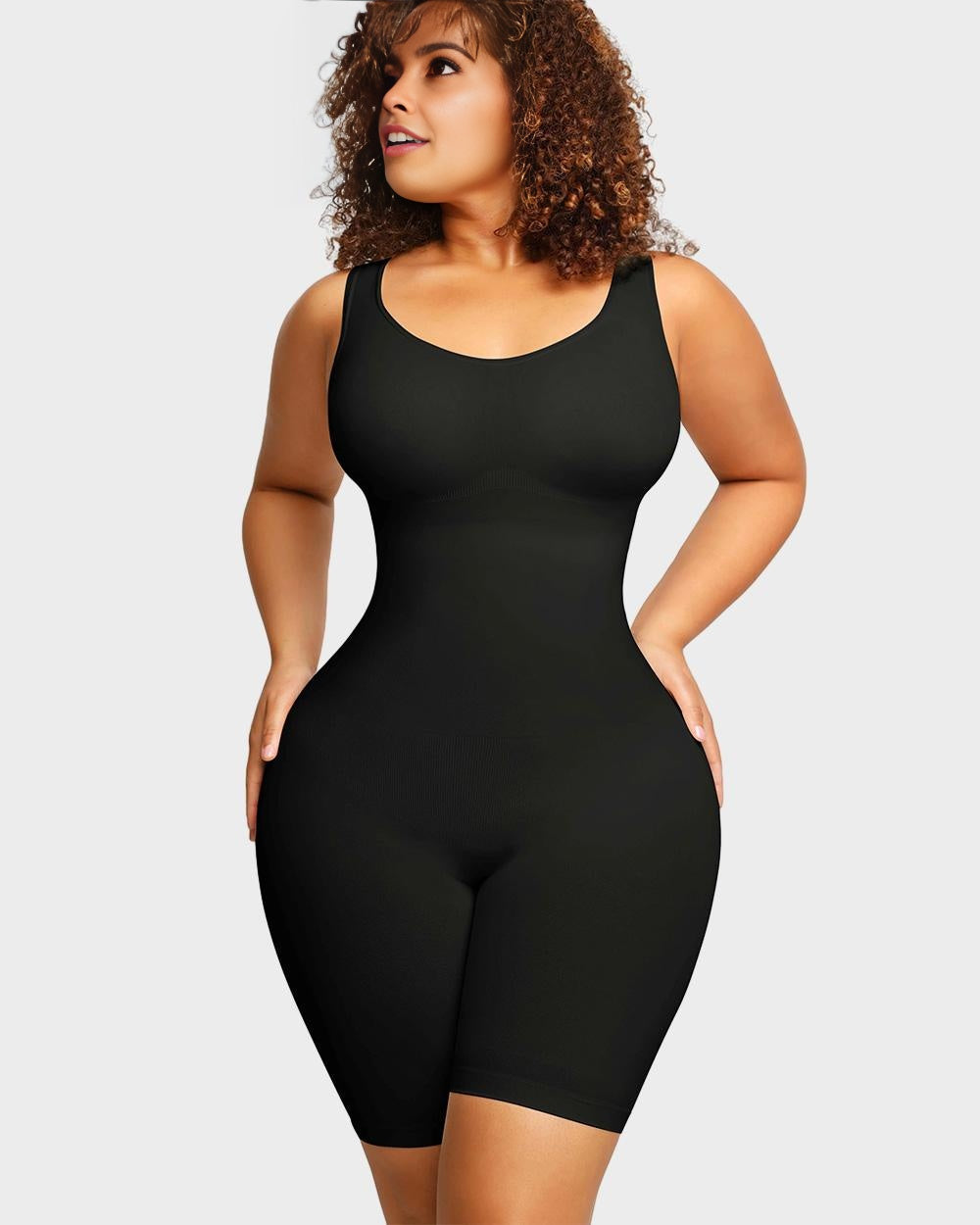 Ultimate Seamless Sculpting Mid-Thigh Bodysuit for Tummy Control & Butt Lift