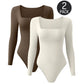 Trendy Square Neck Long Sleeve Bodysuit (2 Pack)