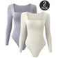Trendy Square Neck Long Sleeve Bodysuit (2 Pack)