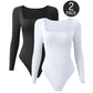 Trendy Square Neck Long Sleeve Bodysuit (2 Pack)