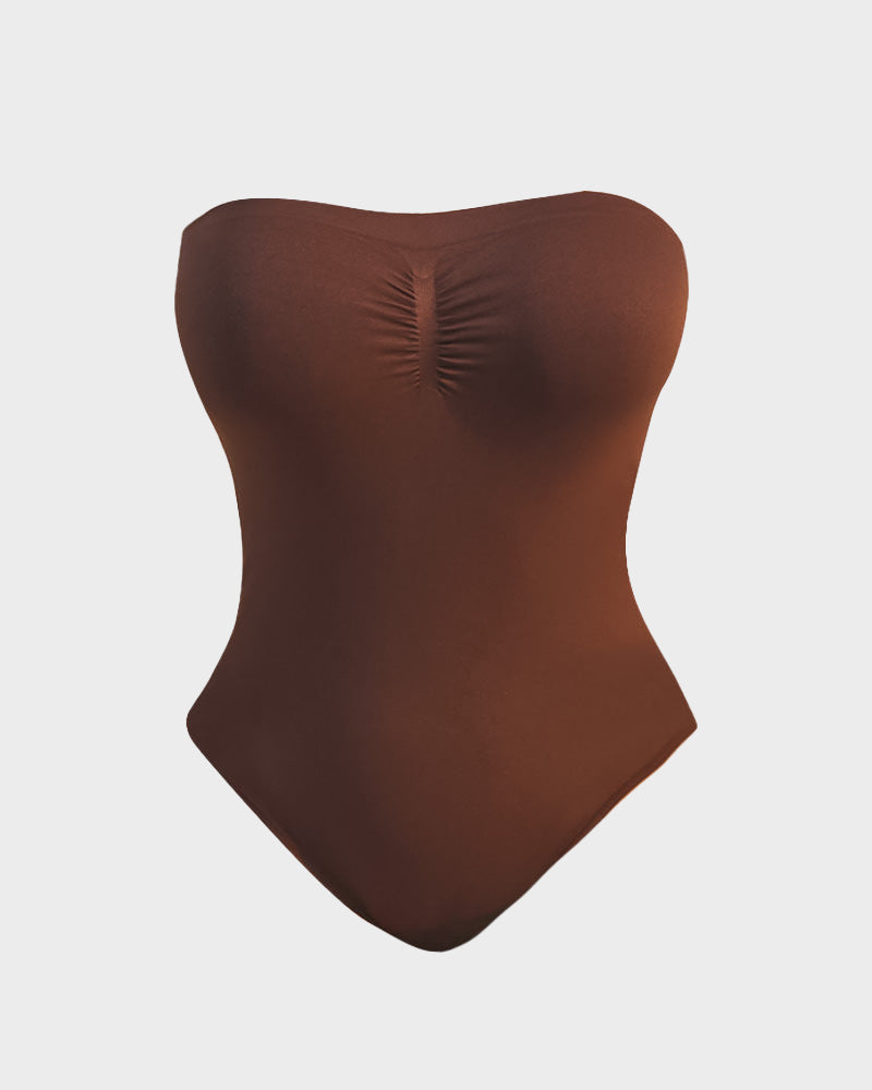 Seamless Strapless Tummy Control Sculpting Bodysuit for Flattering Invisible Comfort