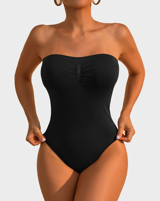 Seamless Strapless Tummy Control Sculpting Bodysuit for Flattering Invisible Comfort