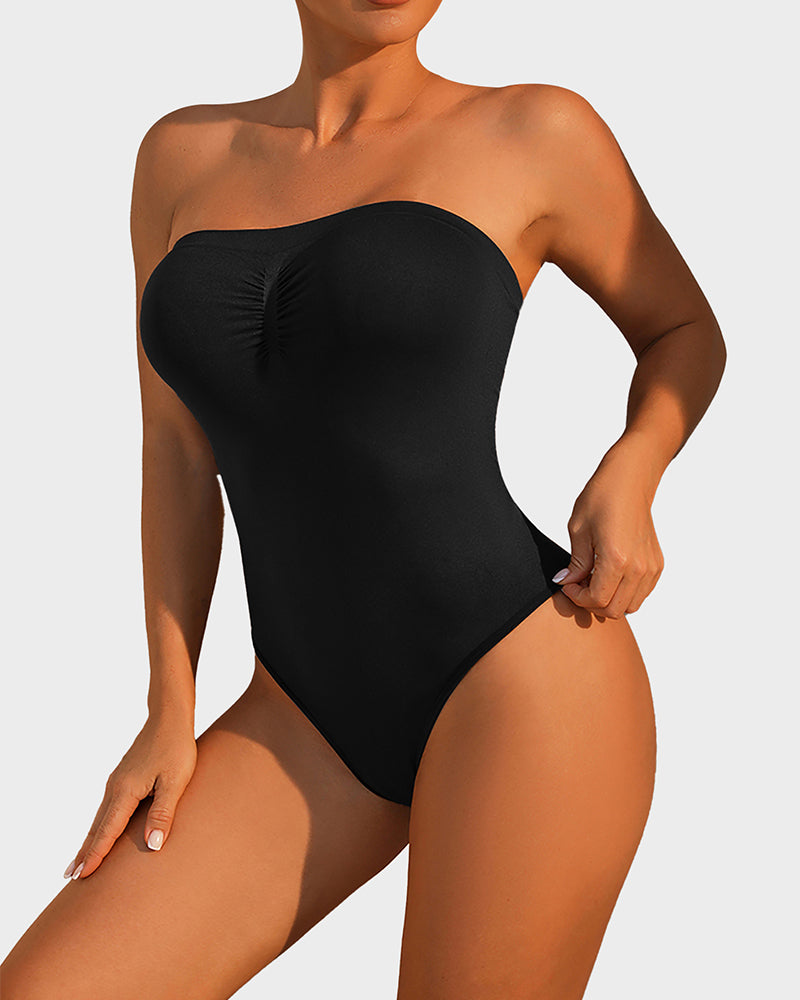 Seamless Strapless Tummy Control Sculpting Bodysuit for Flattering Invisible Comfort