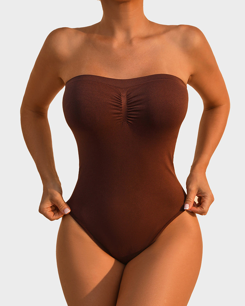 Seamless Strapless Tummy Control Sculpting Bodysuit for Flattering Invisible Comfort