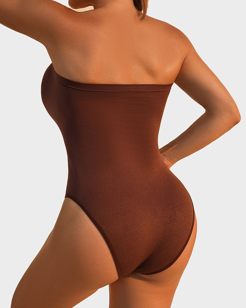 Seamless Strapless Tummy Control Sculpting Bodysuit for Flattering Invisible Comfort