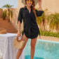 Flowy Drawstring Beach Cover-Up Dress Shirt - Lightweight Summer Swimwear
