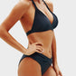 Stylish Vintage Halter Neck Bikini Swimsuit Set - Comfortable Two-Piece Beachwear