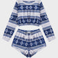 Festive Pattern Coral Fleece Long Sleeve Top and Shorts Set