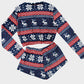 Cozy Festive Coral Fleece Long Sleeve Top & Shorts Set for Holiday Lounging