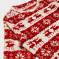 Cozy Festive Coral Fleece Long Sleeve Top & Shorts Set for Holiday Lounging