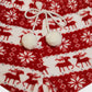 Cozy Festive Coral Fleece Long Sleeve Top & Shorts Set for Holiday Lounging