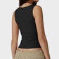 Elegant Square Neck Fitted Tank Top - Soft, Stretchy, Versatile Everyday Essential