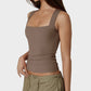 Elegant Square Neck Fitted Tank Top - Soft, Stretchy, Versatile Everyday Essential