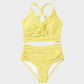 Chic Textured Knot-Front High-Waisted Bikini Set for Women